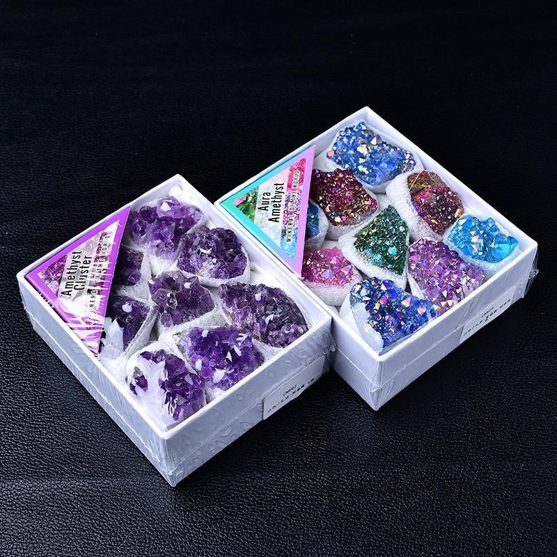 Hot sale Natural Crystal Rough Stone Set Box Decoration Uruguay ...