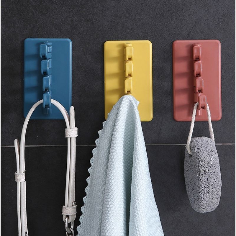 Plastic Hook Self-Adhesive Wall-Mounted Clothing Rack Foldable Coat Bag ...