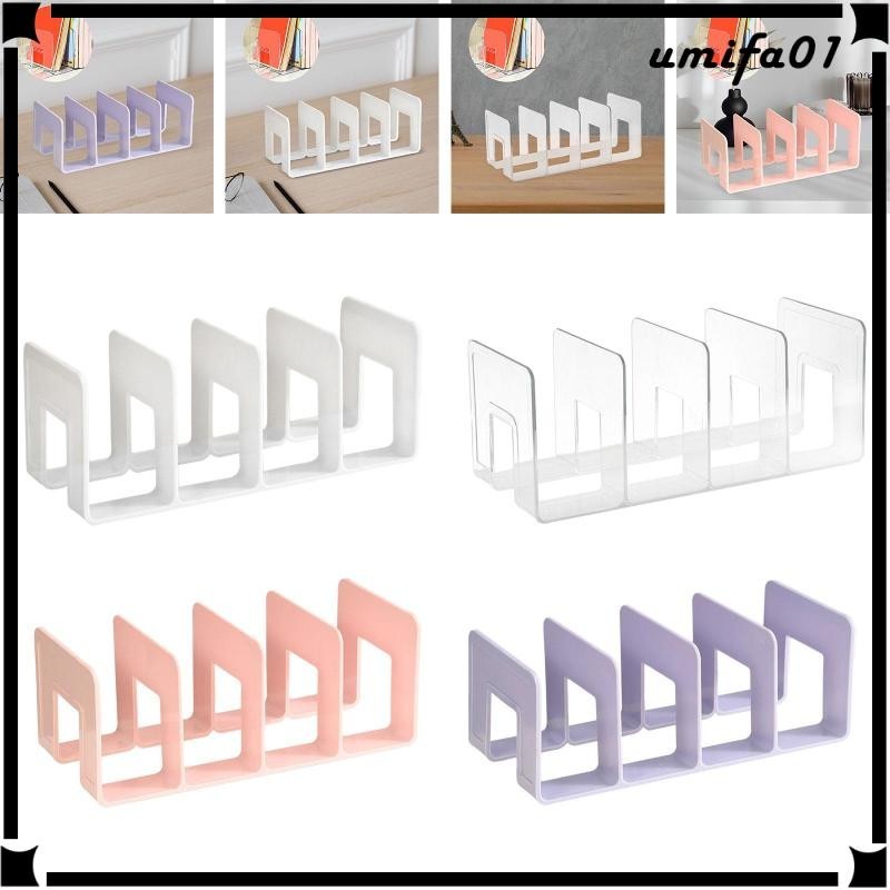 [ Acrylic Bookends Four Frames Book Stand Display File Classification