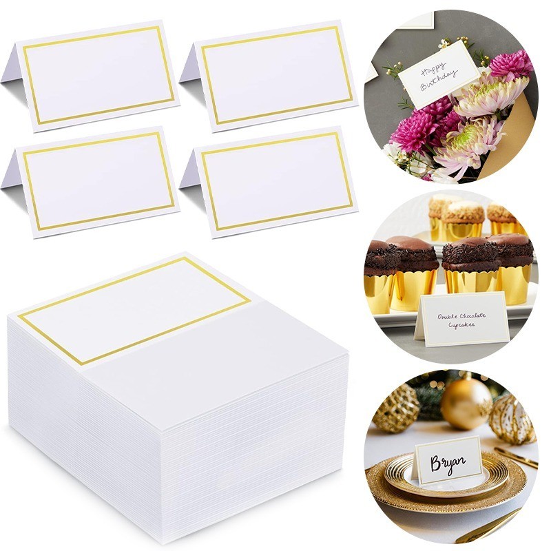 100Pcs White Bronzing Place Cards for Table Setting Wedding Seating ...