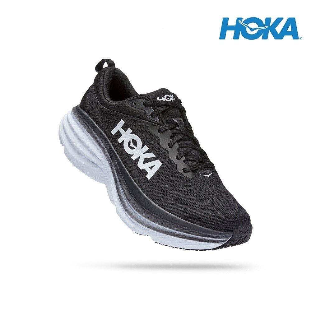 2024 HOKA Men Bondi 8 Wide Running Shoes - Black / White ZHJG | Shopee ...