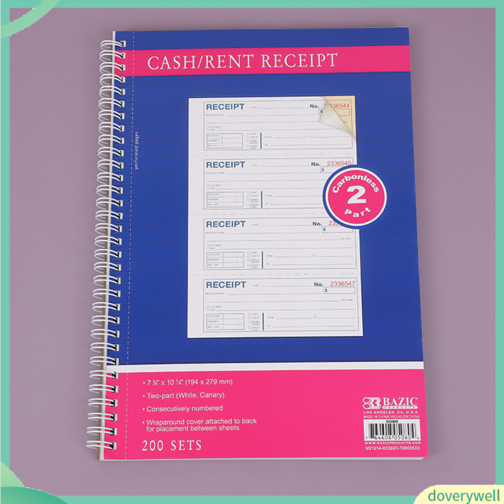 {doverywell} Numbered Receipt Book Duplicate Receipt Book 200 Sets 2