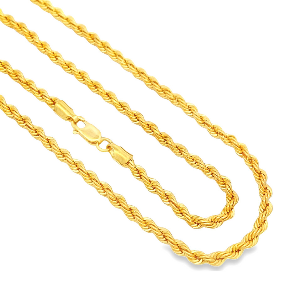 Top Cash Jewellery 916 Gold Hollow Rope Chain (Below 7g) | Shopee Singapore