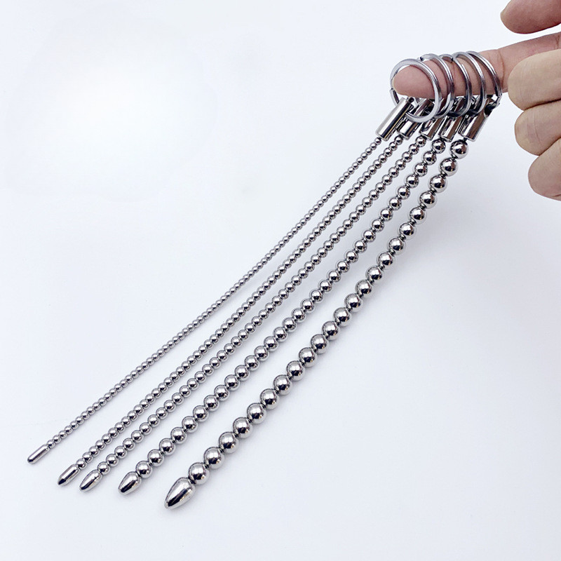 Super Long Penis Plug Stainless Steel Beads Urethral Sound Dilator ...