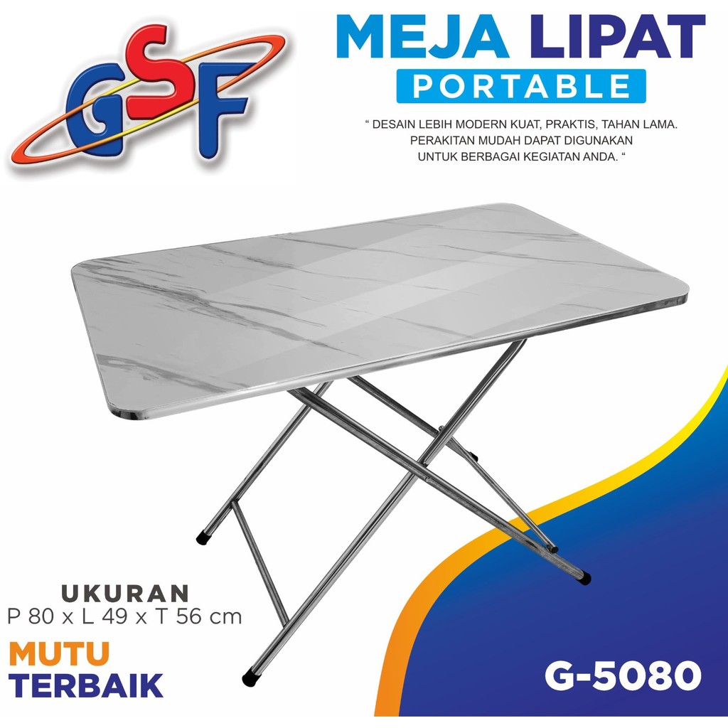 Gsf Portable Folding Table 80 cm 5080 - Lightweight Foldable Table with ...