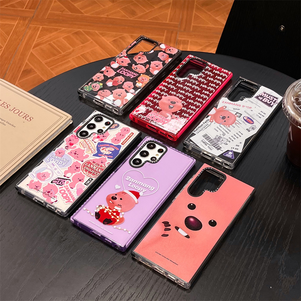 Cute Label Loopy Case for Samsung S24 Ultra Plus S23 Plus S20 S21 S22