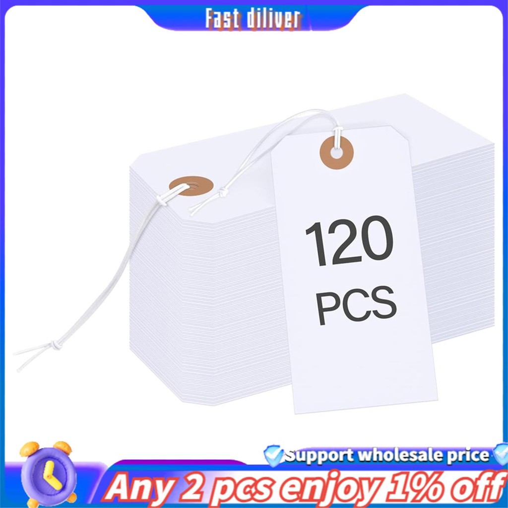 In stoick-120 Piece Gift Tags with Elastic String, Blank Shipping Tags ...