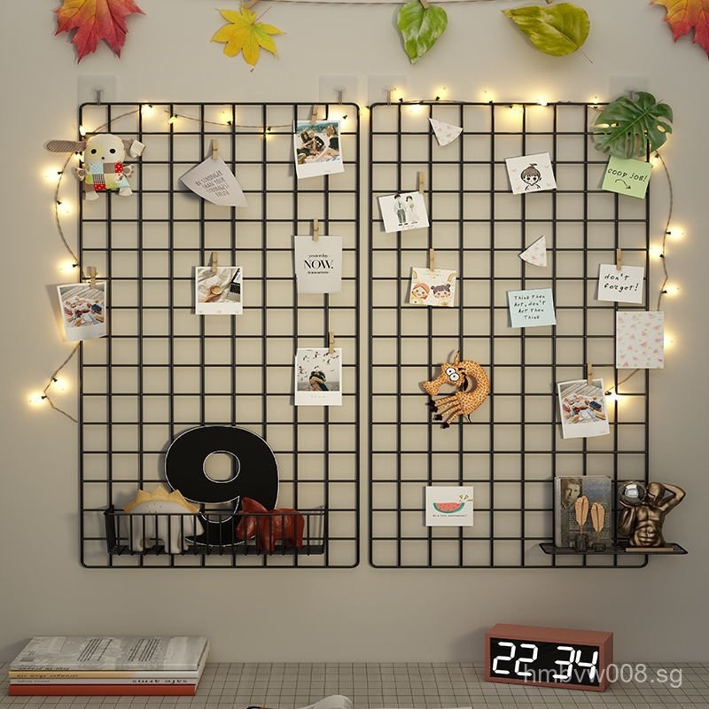 Grid Photo Wall No-Drill Photo Display Wall Hanging Grid Wall ...