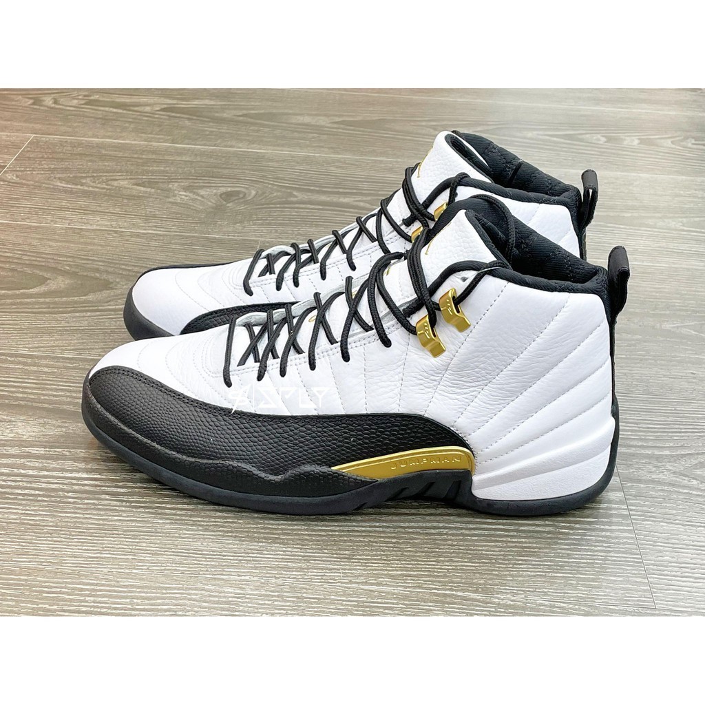 Womens jordan 12 hot sale black and gold