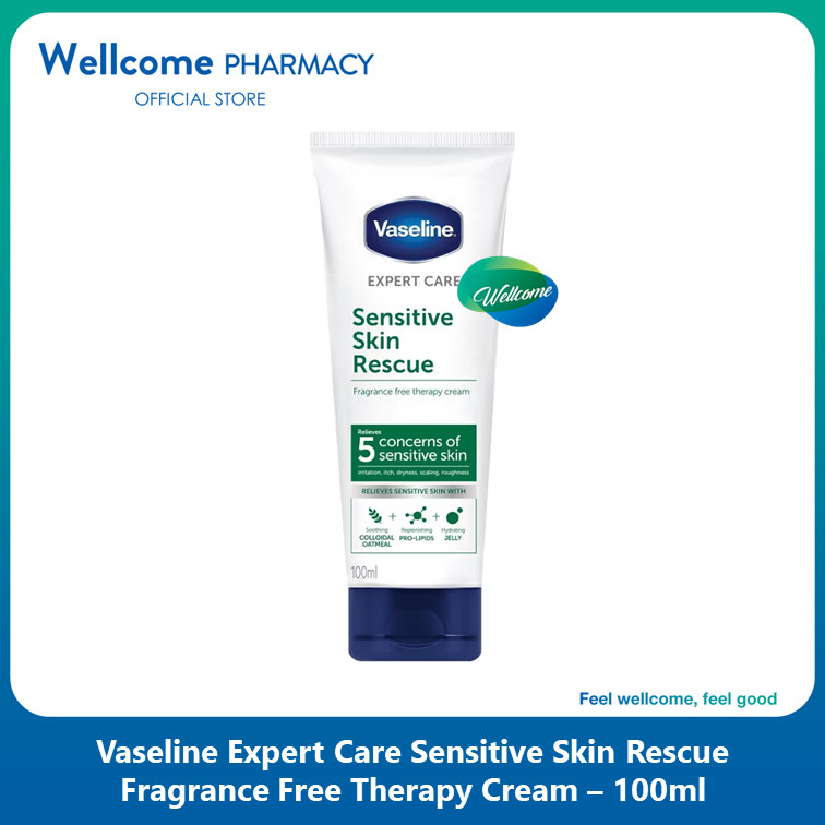 Vaseline Expert Care Sensitive Skin Rescue Fragrance Free Therapy Cream ...