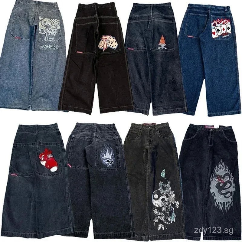 JNCO Y2K Baggy Jeans men vintage Embroidered high quality jeans