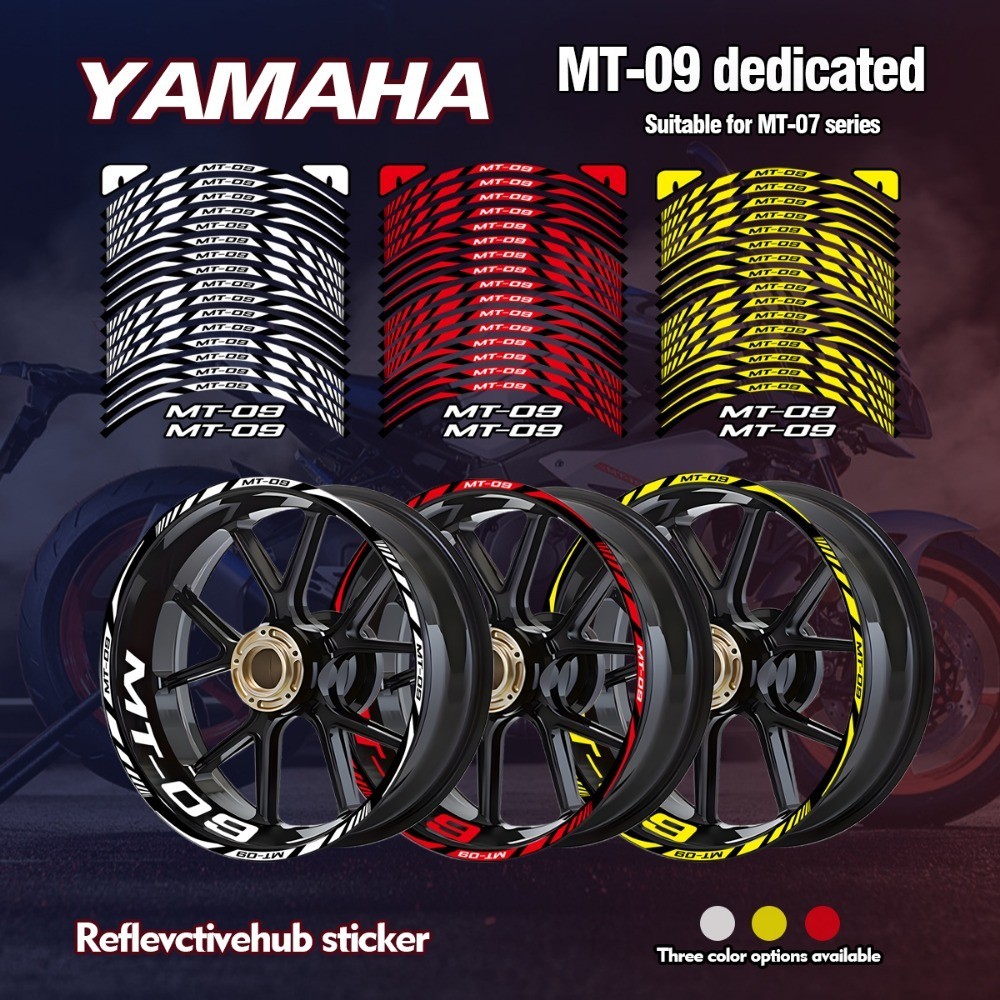 Yamaha MT-09 SP Wheel Rim Stripes – Full Bike Decal Kit, Gloss Vinyl, Speed Army UK