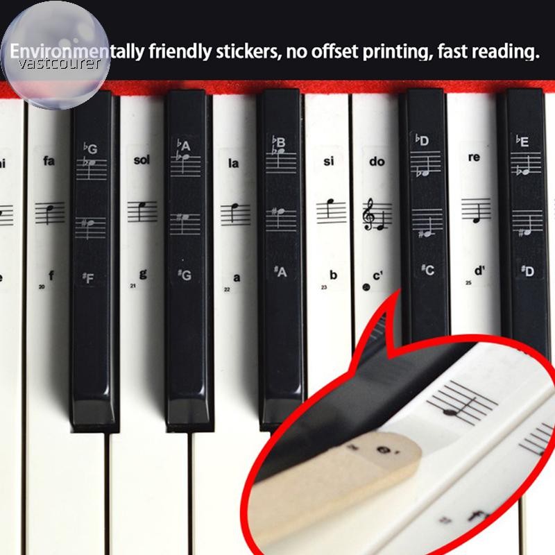 Adesivi Per Tastiera Pianoforte 61/88 Tasti - Note Colorate Per Principianti E Bambini, Rimovibili - Foto 2