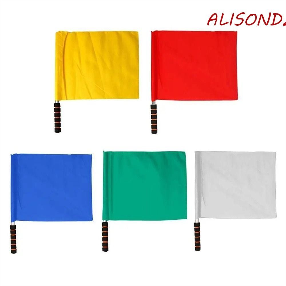 ALISONDZ Soccer Referee Flag, Red White Yellow High-visibility Linesman ...