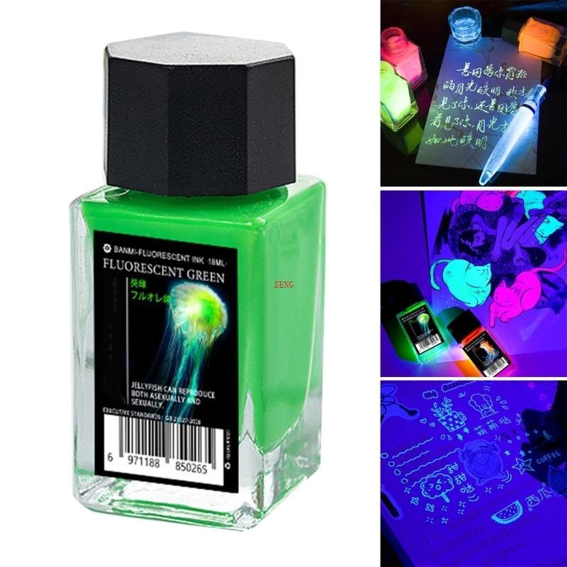 seng Colored Invisible Ink Calligraphy Ink with UV Light for Dip Pen ...