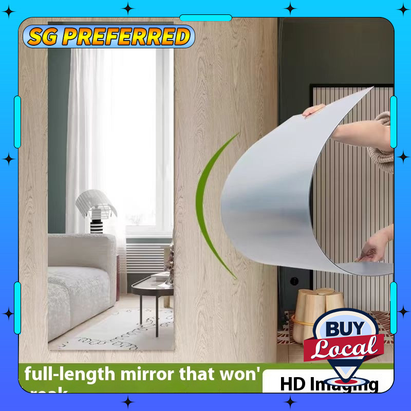 【SG Local Seller】wall mirror Mirror Sticker Mirror Wallpaper Acrylic Hd ...