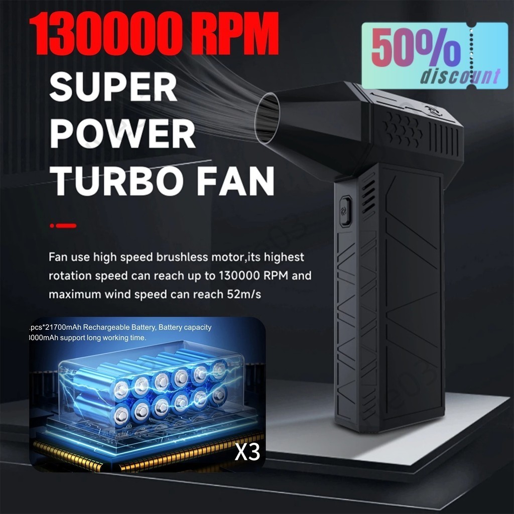 3nd Generation X3 Violent Blower Mini Turbo Jet Fan Handheld Brushless ...