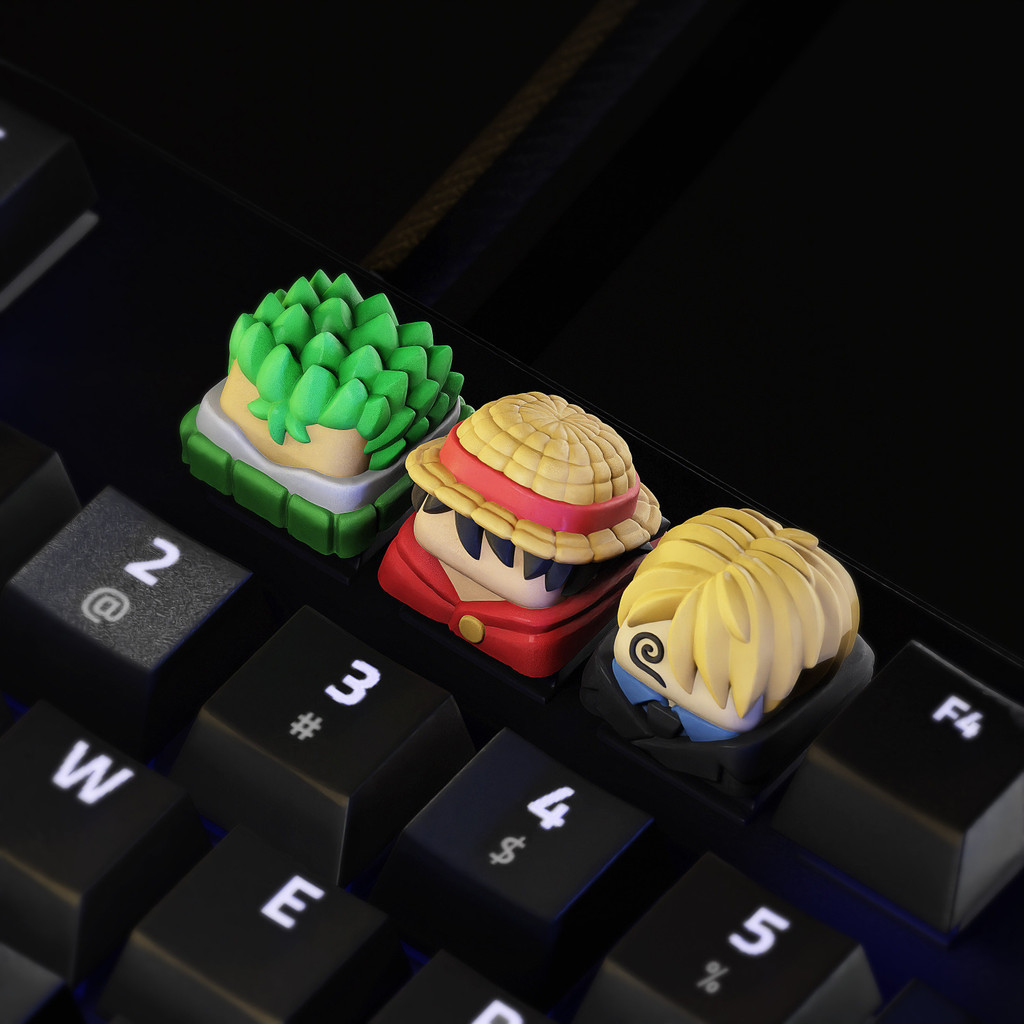 One Piece Theme Mechanical Keyboard Customization Key Cap White Model ...