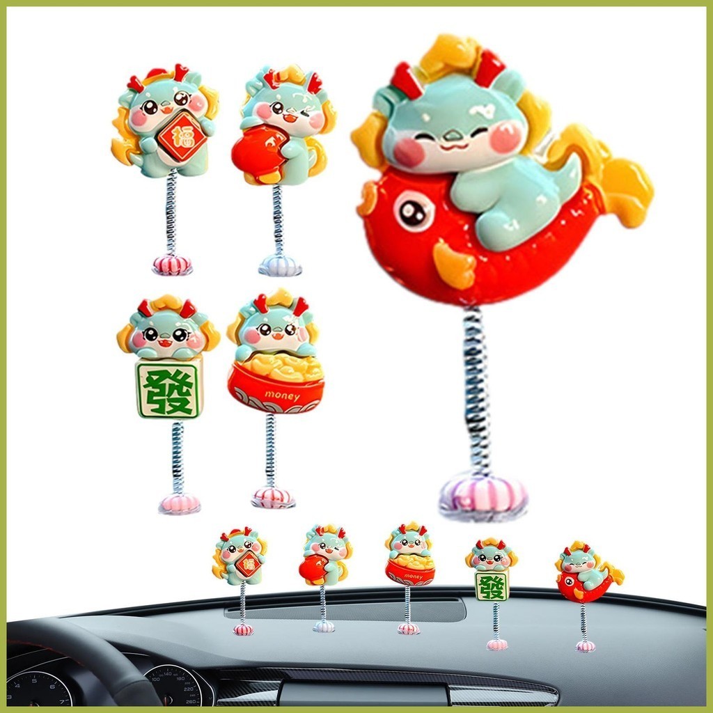 Mini Dragon Sculpture 5 Pcs Car Bobble Head Dashboard Shaking Head 2024 ...