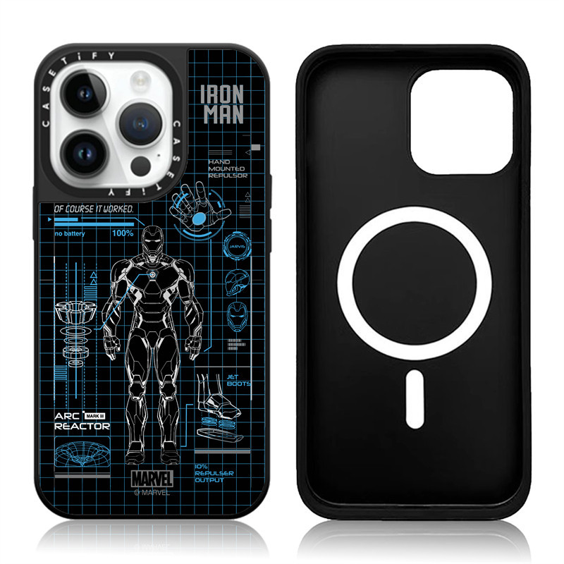 MARVEL CASEACASE Iron Man Blue Print Tech Case Blue Magnetic