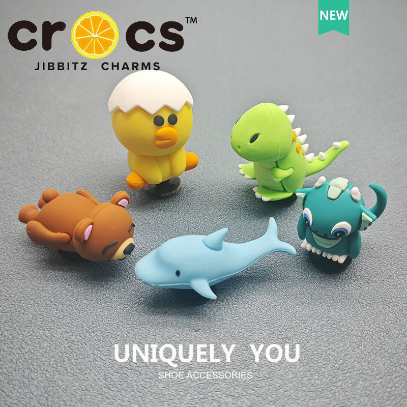 3d jibbitz crocs charm Godzilla Dolphin Cute Three Dimensional Animal Cartoon Shoes Accessories