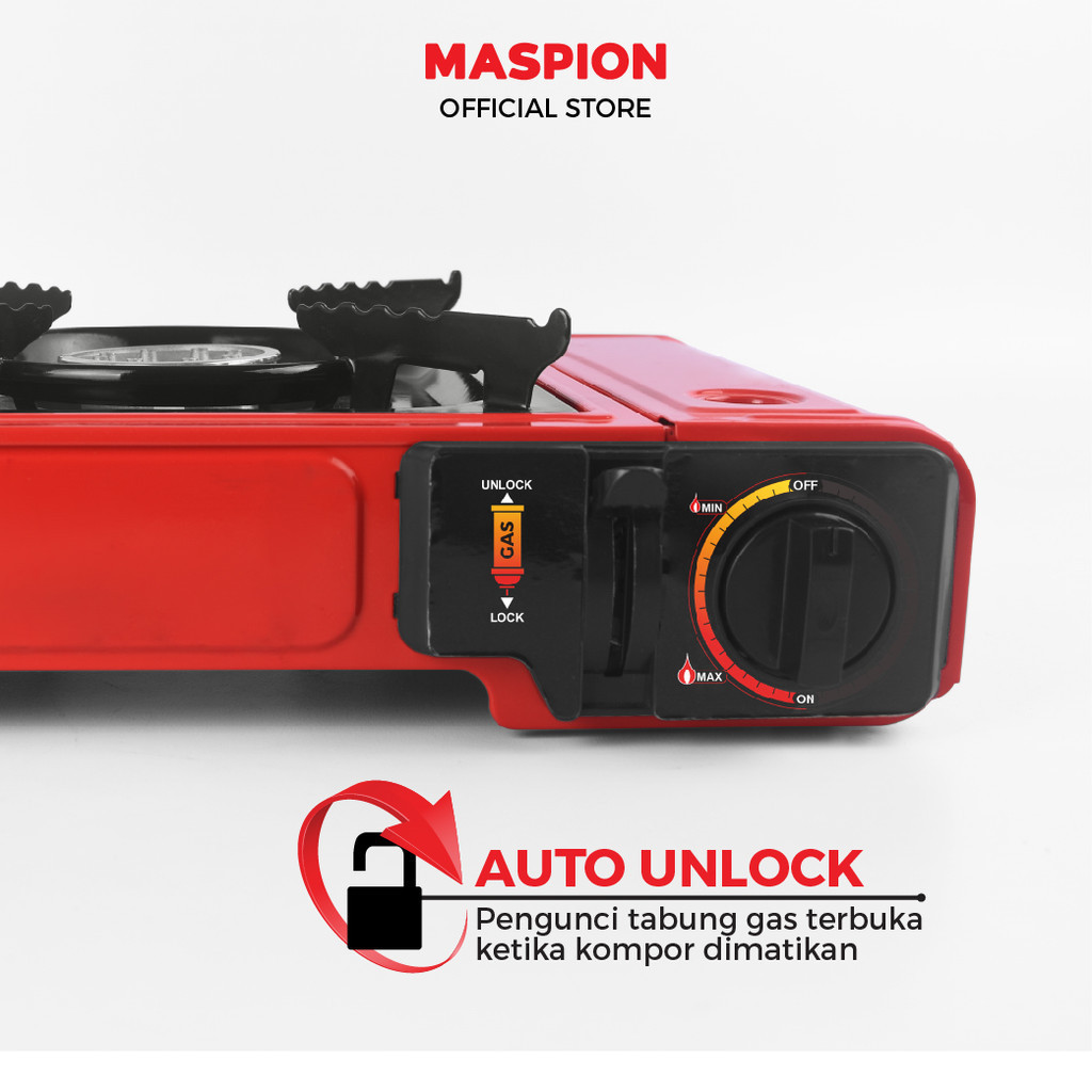 Maspion Kompor Gas Portable 1 Tungku GC-EX806 RED - Gambar 4