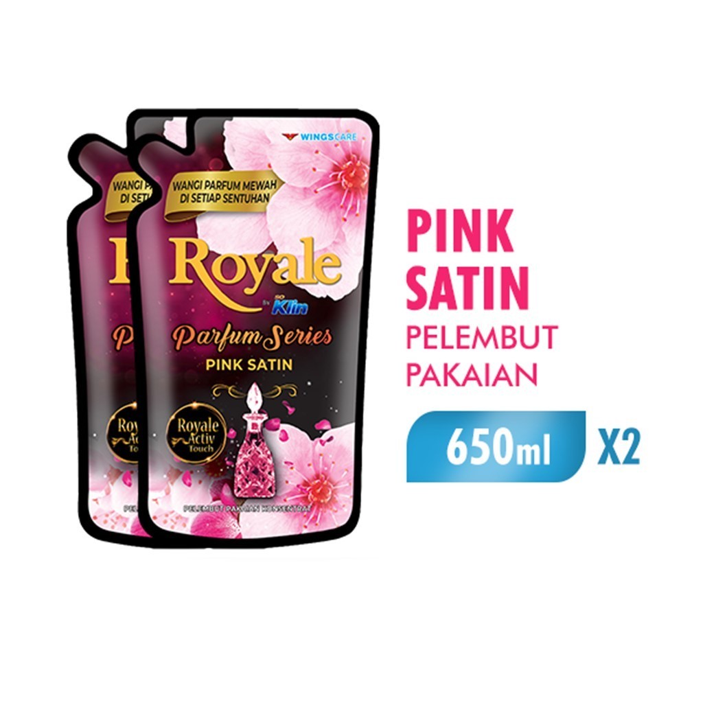 Royale Parfum Series Pelembut dan Pewangi Pakaian Pink Satin 600 ml x2 - Gambar 2