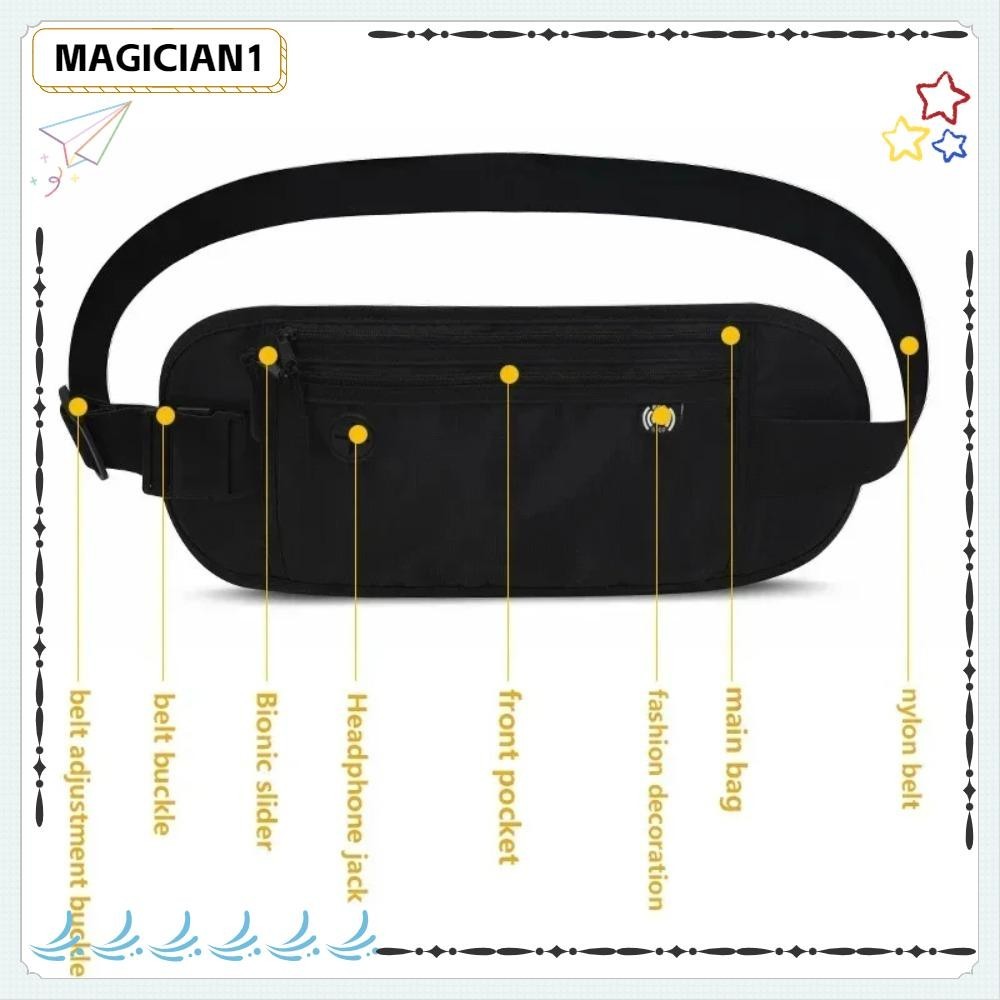 MAGICIAN1 Waist Pack, Waterproof Jogging Money Belt, Security RFID ...