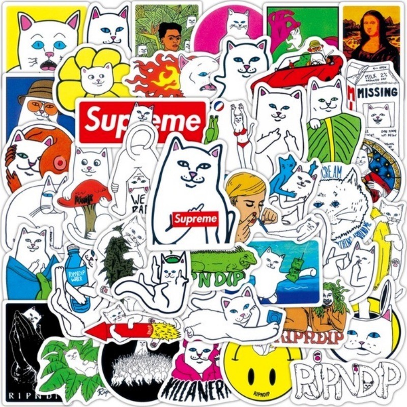 Z M RIPNDIP Stickers 50Pcs Set Fashion Brand Waterproof Stickers Decal Shopee Singapore