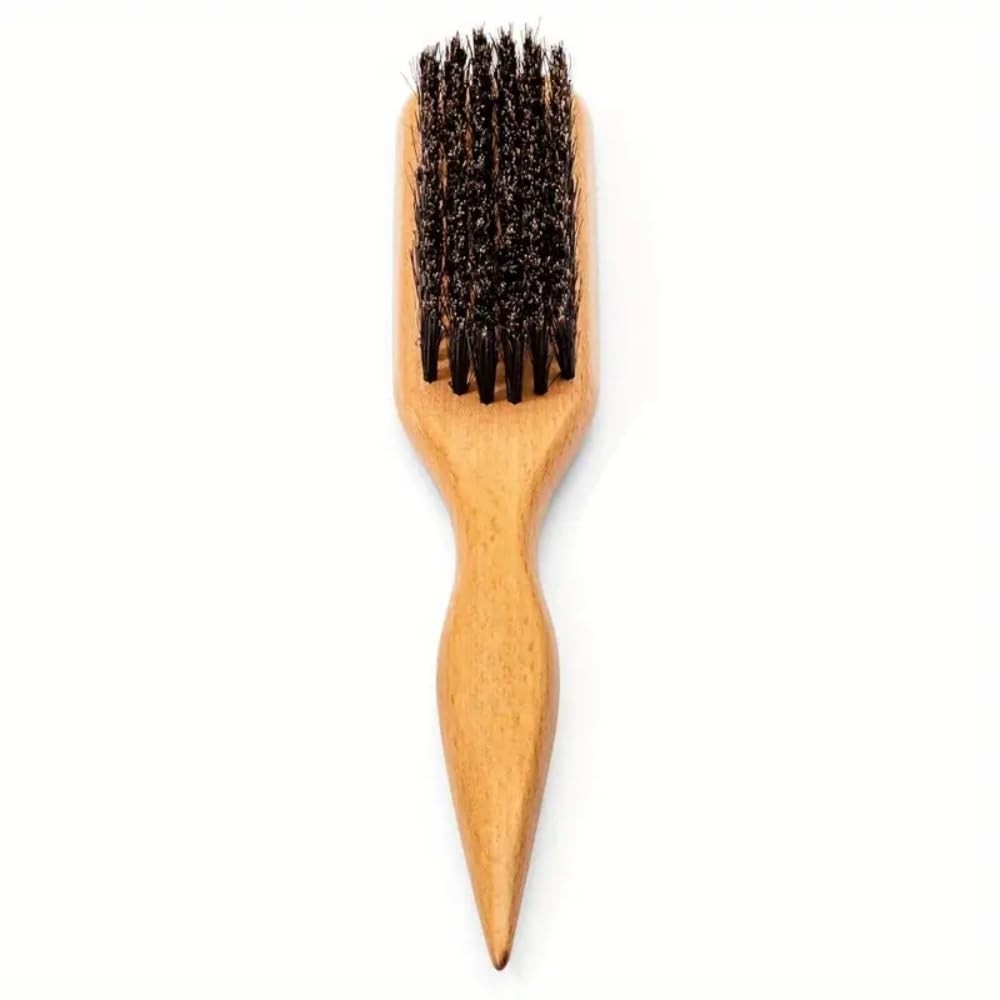 Boar Bristle Slick Back Hair Brush For Sleek Ponyt... - Grandado