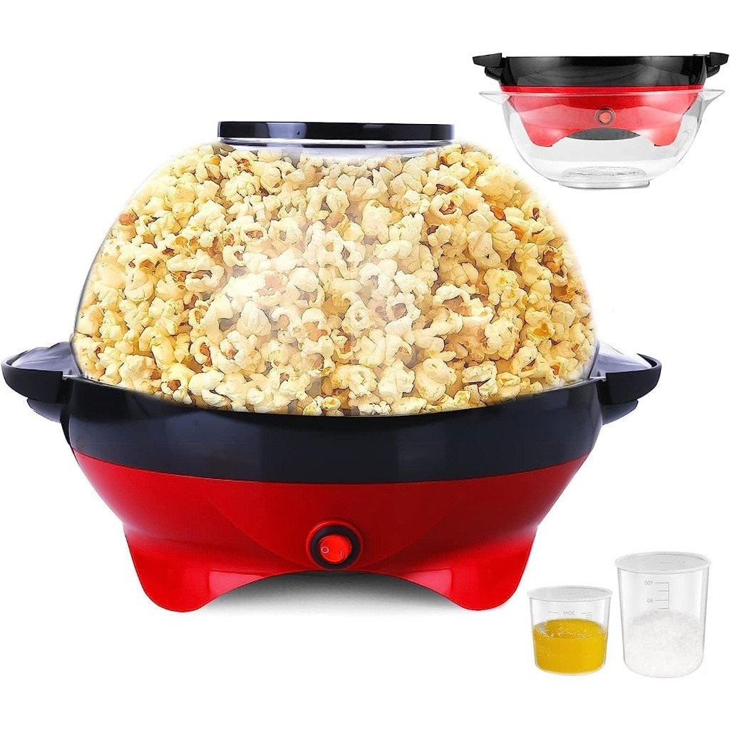 6 Quart Popcorn Machine, Electric Hot Oil Popcorn Maker Machine,