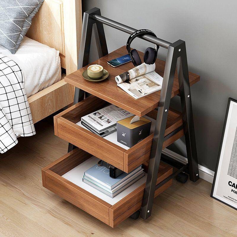 A minimalist bedside table, a small bedroom bedside table, a storage ...