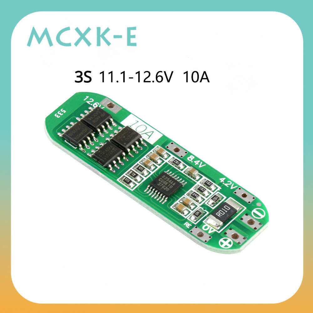 3S 10A 12V Lithium Battery Charger Protection Board For 3pcs 18650 Li ...