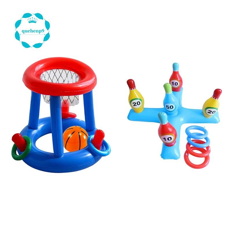 Inflatable Pool Ring Toss WaterSport Inflatable Basketball Hoop ...