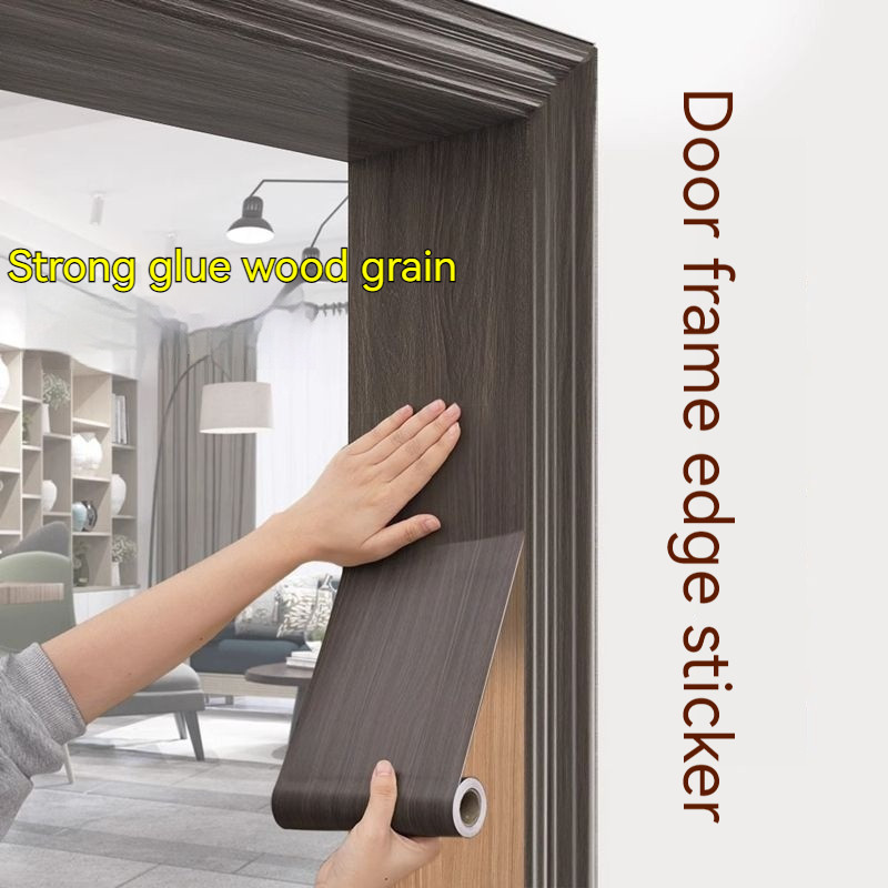 PVC wood grain stickers Door Frame Decorative Strip Waterproof Moisture ...