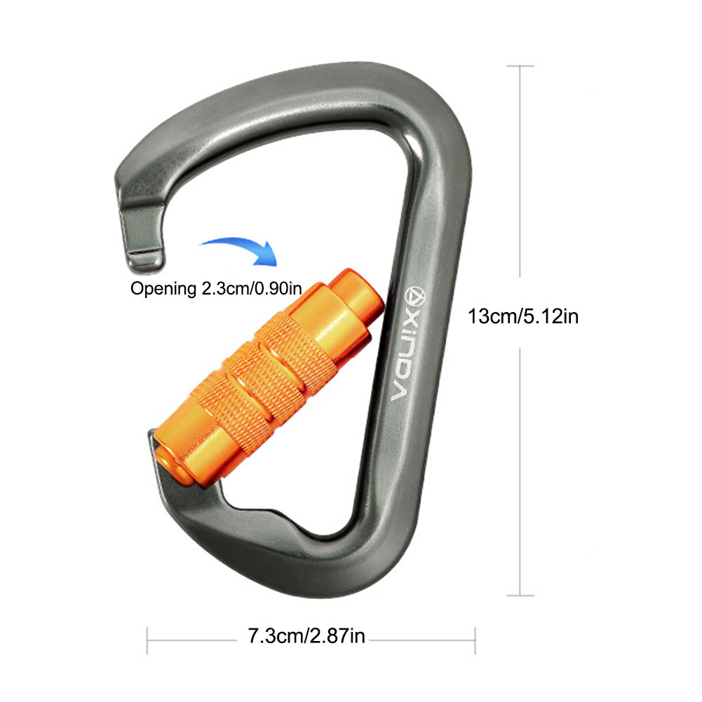 KQYs E&Y 25KN Screw Locking Gate Carabiner Heavy Duty D-shape Buckle - Foto 13