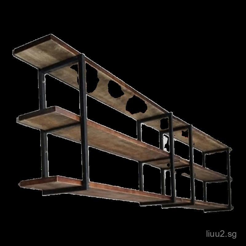 Wall-Mounted Bookshelf Industrial Style Storage Rack Iron Art Hanging ...