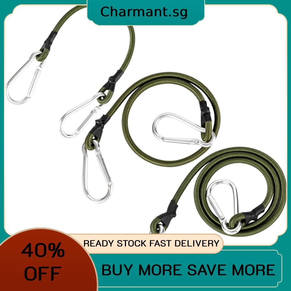 Rubber Bungee Cord 30/60/90cm with Hooks Heavy Duty Strap Carabiner ...
