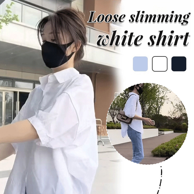Loose white shirt womens best sale