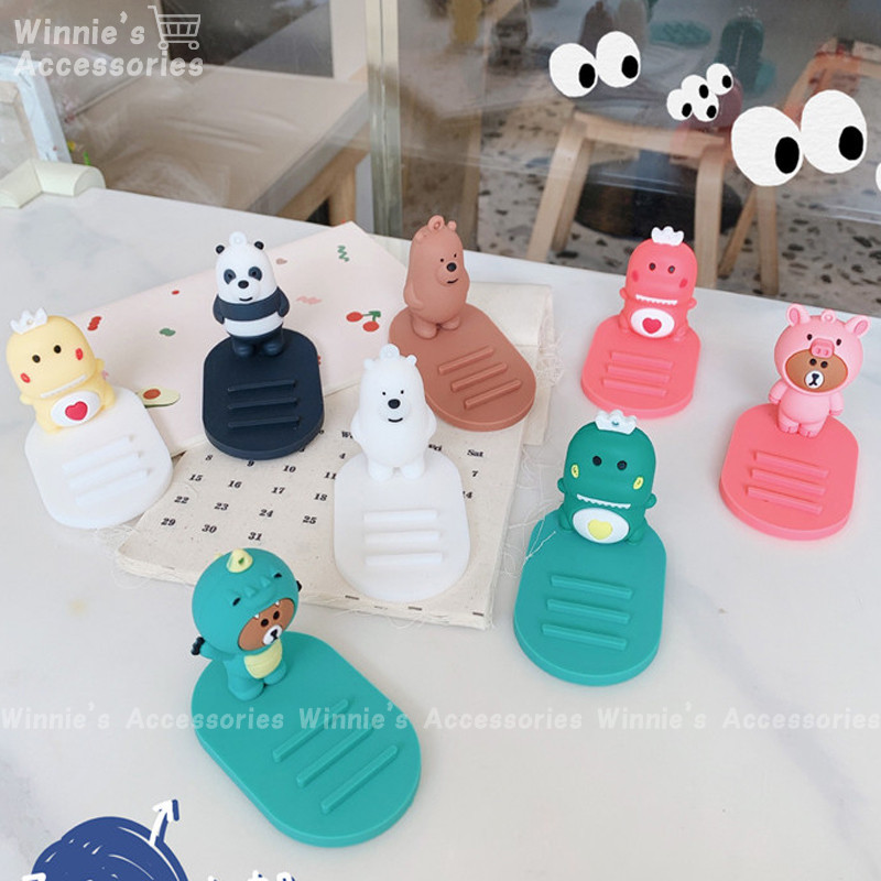 3D Cute Cartoon We Bare Bears Phone Holder Stand Grip Kickstand ...