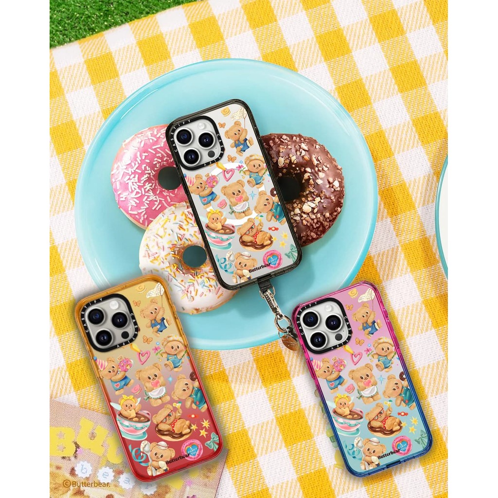 CASEACASE X Butterbear Stickermania Black Edge Peach Haze Cotton