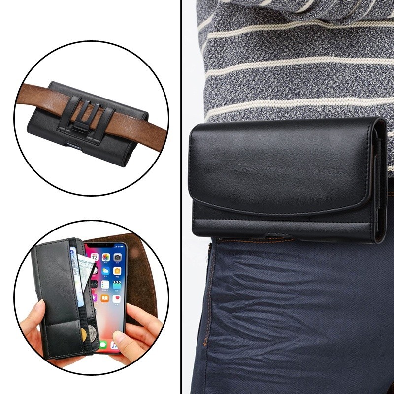 Universal Multifunction Belt Clip Leather Phone Pouch For Google Pixel ...