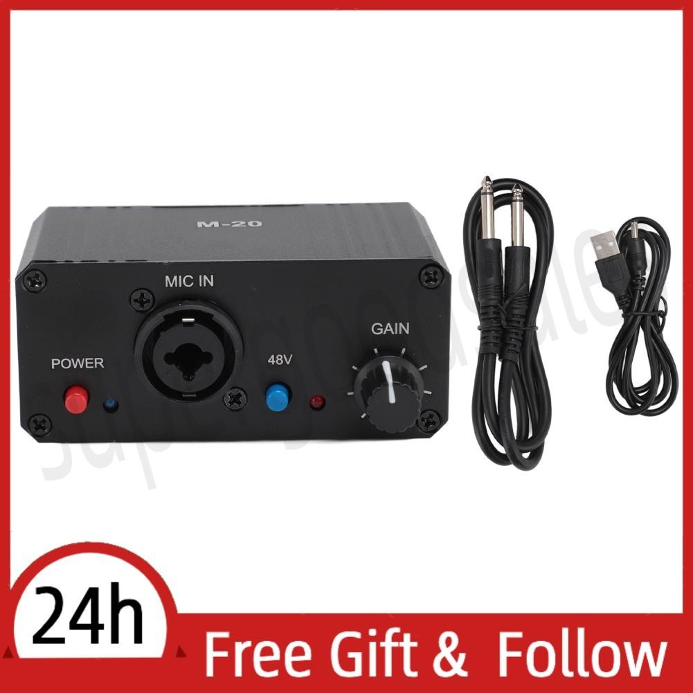 Supergoodsales 48V Phantom Power Microphone Preamp High Gain XLR Output