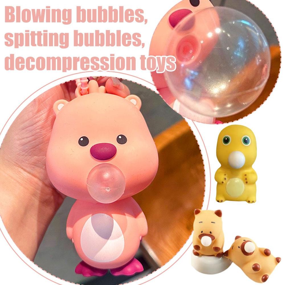 Decompression Toys Cute Capybara Squishy Toys Blow Bubbles Stress To ...