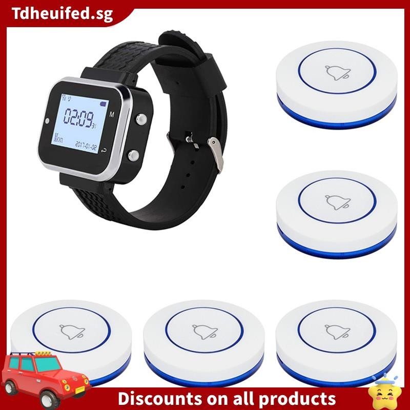[In Stock]Wireless Calling System 5 Table Call Button Transmitters 1 ...