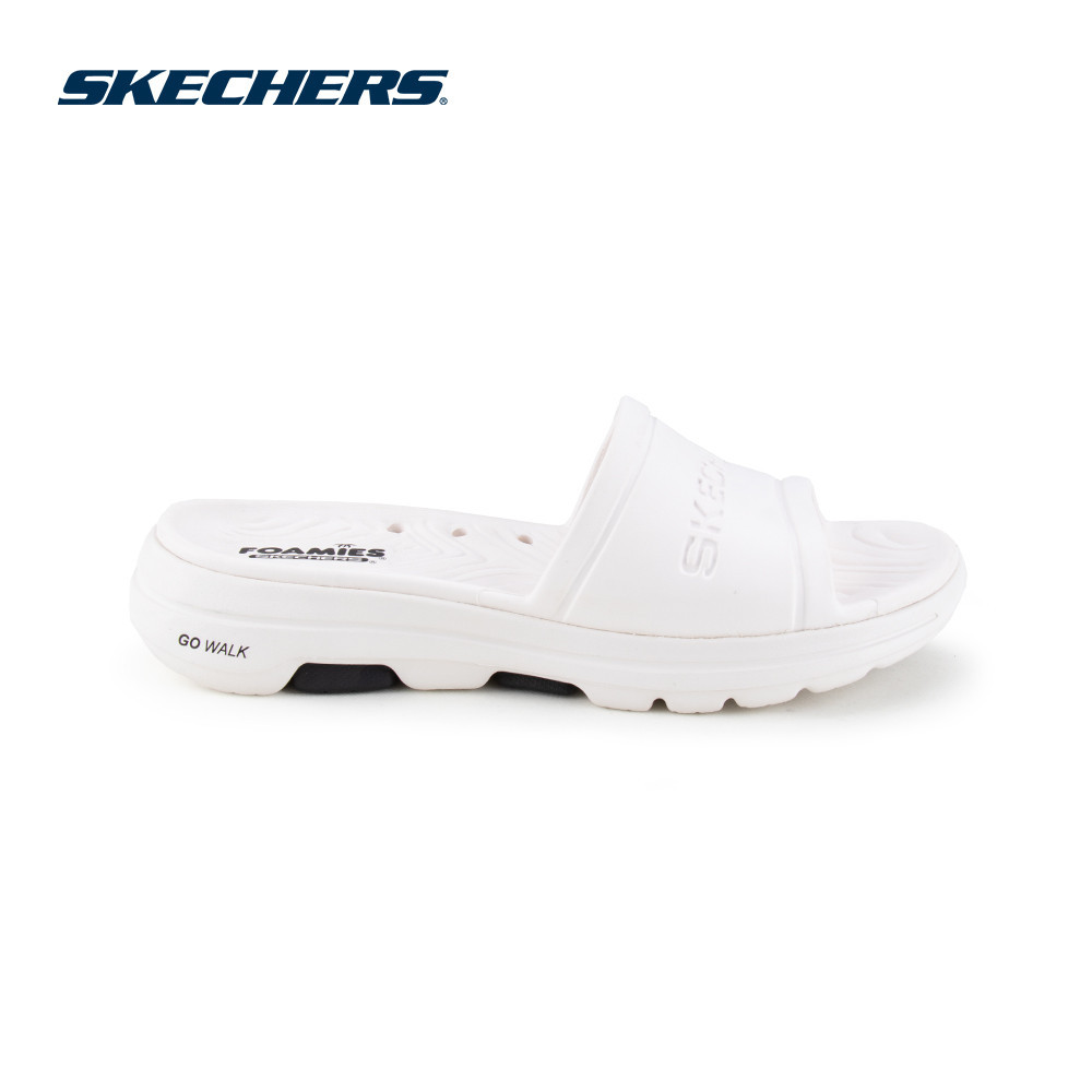 skechers slippers white