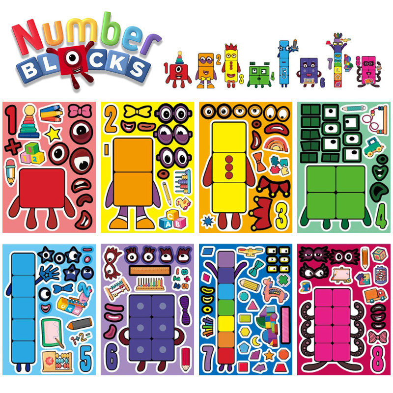 8sheets Cartoon Enlightenment Animation Numberblocks Series Puzzle ...