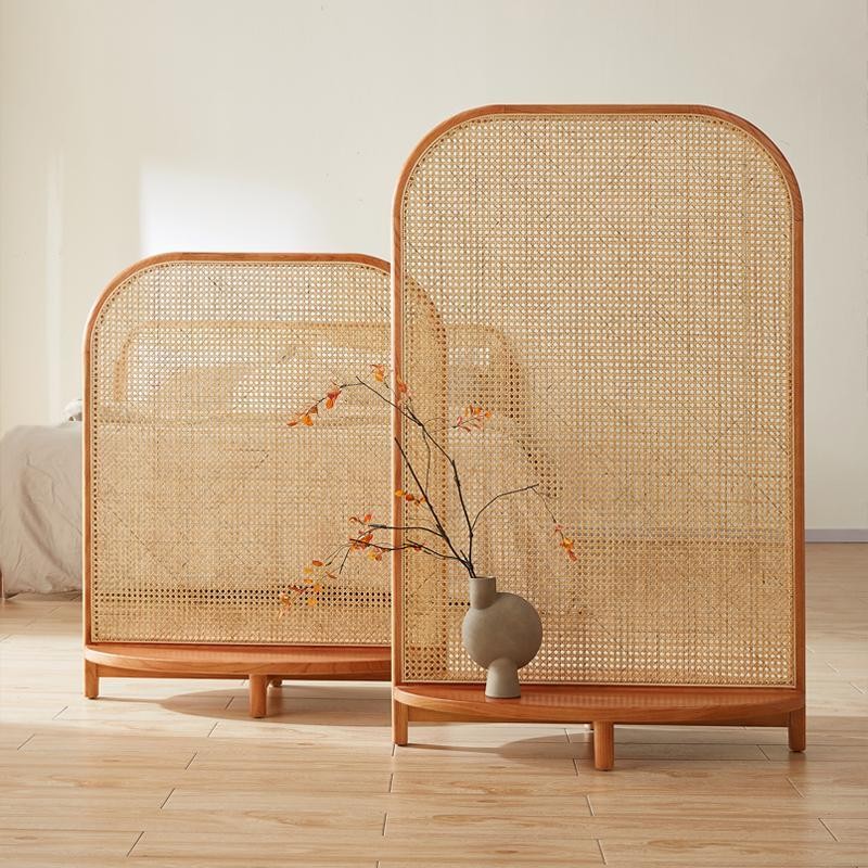 Rattan Furniture Solid Wood Rattan Screen Partition Wall Entrance ...