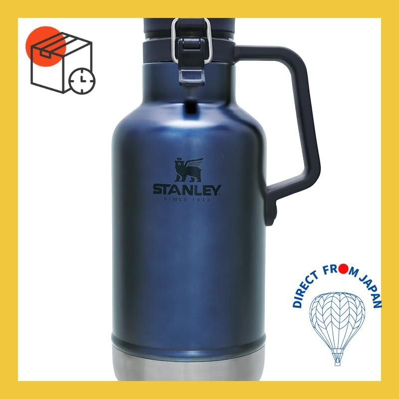 STANLEY Classic Vacuum Growler 1.9L Royal Blue with ice and carbonated