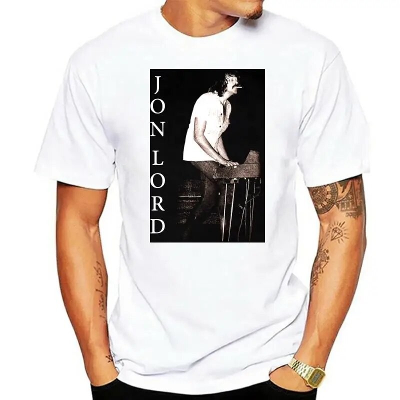 Print T-shirt Summer Casual Jon Lord Logo R.i.p. Black T Shirt Deep ...